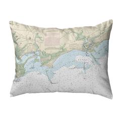 Clinton Harbor to Westbrook Harbor, CT Nautical Map Noncorded Indoor/Outdoor Pillow 16x20
