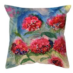 Red Geraniums Large Noncorded Indoor/Outdoor Pillow 18x18