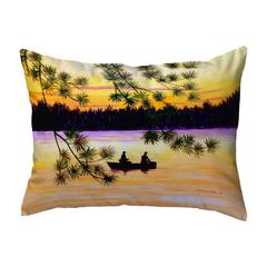 Sunset Fishing Large Noncorded Indoor/Outdoor Pillow 16x20