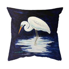 Reflecting Egret Large Noncorded Indoor/Outdoor Pillow 18x18