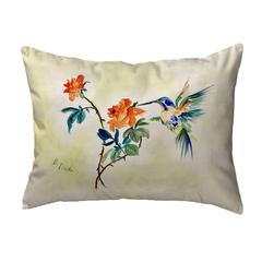 Hummingbird & Rose No Cord Pillow 16x20