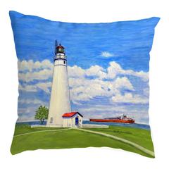 Fort Gratiot Lighthouse, MI No Cord Pillow 18x18
