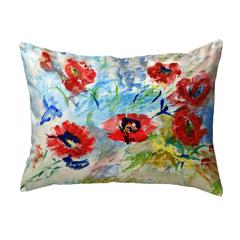 Red Poppies No Cord Pillow 16x20