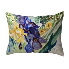 Yellow & Blue Iris No Cord Pillow 16x20