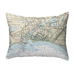 Bass River, MA Nautical Map Noncorded Indoor/Outdoor Pillow 16x20