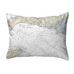 Falmouth Harbor, MA Nautical Map Noncorded Indoor/Outdoor Pillow 16x20