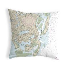 Chatham Harbor, MA Nautical Map Noncorded Indoor/Outdoor Pillow 18x18