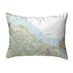 Essex Bay and Essex River, MA Nautical Map Noncorded Indoor/Outdoor Pillow 16x20