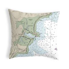 Rye Harbor, NH Nautical Map Noncorded Indoor/Outdoor Pillow 18x18