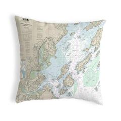Portland Harbor and Vacinity, ME Nautical Map Noncorded Indoor/Outdoor Pillow 18x18