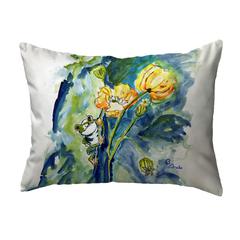 Frog & Flower No Cord Pillow 16x20