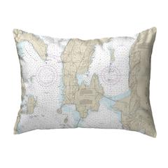 South Hero Island, VT Nautical Map Noncorded Indoor/Outdoor Pillow 16x20