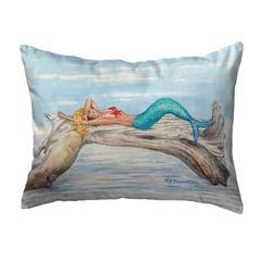 Mermaid on Log No Cord Pillow 16x20