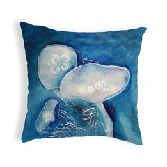 Blue Jellyfish No Cord Pillow 18x18