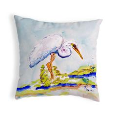 Betsy's Egret No Cord Pillow 18x18