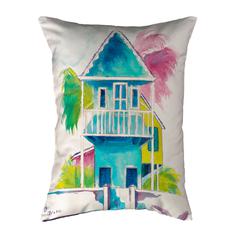W. Palm Hut Blue No Cord Pillow 16x20