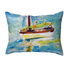 Yellow Sailboat No Cord Pillow 16x20
