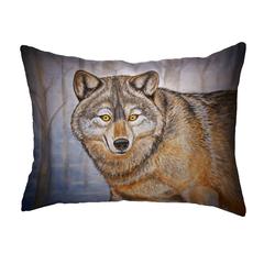 Grey Wolf No Cord Pillow 16x20