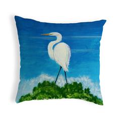Great Egret No Cord Pillow 18x18