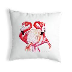 Two Flamingos No Cord Pillow  18x18
