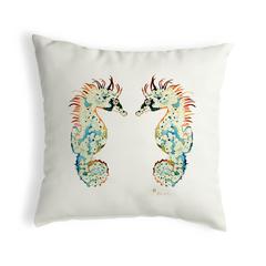 Betsy's Seahorses No Cord Pillow 18x18