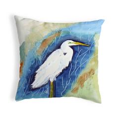 Great Egret Right No Cord Pillow 18x18