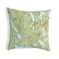 Casco and Sebago Lake, Me Nautical Map Noncorded Indoor/Outdoor Pillow 18x18
