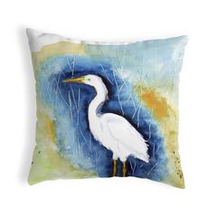 Great Egret Left No Cord Pillow 18x18
