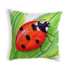 Ladybug No Cord Pillow 18x18