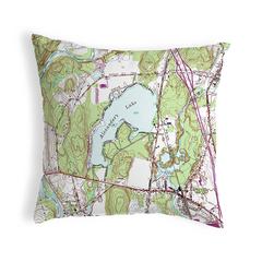 Alexander's Lake, CT Nautical Map Noncorded Indoor/Outdoor Pillow 18x18
