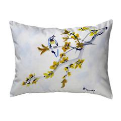 Bird & Forsythia No Cord Pillow 16x20