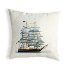 Whaling Ship No Cord Pillow 18x18