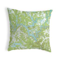 Lewis Smith Lake, AL Nautical Map Noncorded Indoor/Outdoor Pillow 18x18