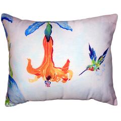 Hummingbird & Trumpet Vine No Cord Pillow 16x20
