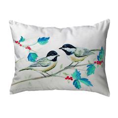 Christmas Chickadees Noncorded Pillow 16x20