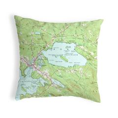 Lake Wentworth, NH Nautical Map Noncorded Indoor/Outdoor Pillow 18x18