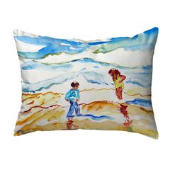 Wading at the Beach No Cord Pillow 16x20