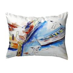 Rowboat & Birds No Cord Pillow 16x20