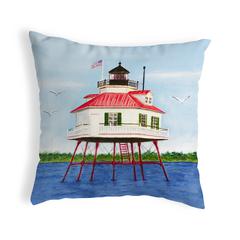 Drum Point Lighthouse No Cord Pillow 18x18