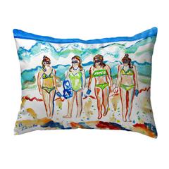 Girls Walking Noncorded Pillow 16x20