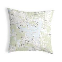 Lake Caroline, MS Nautical Map Noncorded Indoor/Outdoor Pillow 18x18
