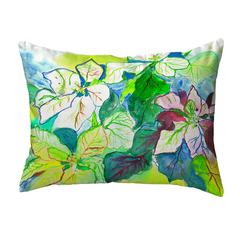 White Poinsettia No Cord Pillow 16x20