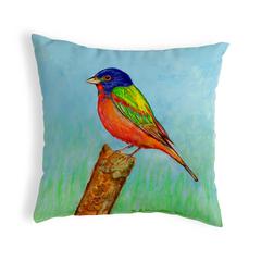 Painted Bunting No Cord Pillow 18x18