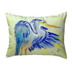 Teal Blue Heron No Cord Pillow 16x20