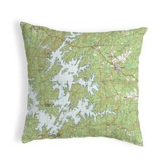Lake Martin, AL Nautical Map Noncorded Indoor/Outdoor Pillow 18x18