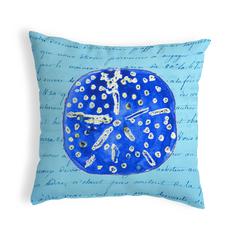 Blue Sand Dollar No Cord Pillow 18x18