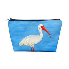 Posing White Ibis Pouch 8.5x6