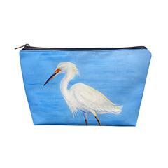 Stalking Snowy Egret Pouch 8.5x6
