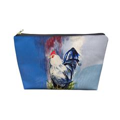 Blue & White Rooster Pouch 8.5x6