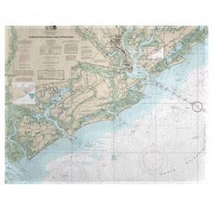 Charleston Harbor and Approaches, SC Nautical Map Place Mat Set of 4